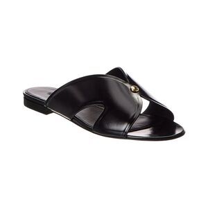 Loro Piana Vera Leather Sandal, Black